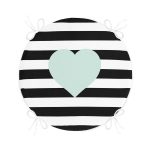 - RealHomes Yuvarlak Fermuarlı Minder - Realhomes Kalp Desen Dijital Baskılı Yuvarlak Fermuarlı Sandalye Minderi Realhomes