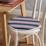 - RealHomes Yuvarlak Fermuarlı Minder - Realhomes Renkli Zemin Üzerinde Pastel Renkli Yatay Çizgili Dijital Baskılı Modern Yuvarlak Fermuarlı Sandalye Minderi Realhomes