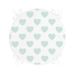 Kalp Desen Dijital Baskılı Yuvarlak Fermuarlı Sandalye Minderi Realhomes