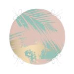 - RealHomes Yuvarlak Fermuarlı Minder - Realhomes Pastel Zemin Üzerinde Gold Detaylı Yaprak Desenli Dijital Baskılı Modern Yuvarlak Fermuarlı Sandalye Minderi Realhomes