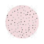 Beyaz Zemin Üzerinde Renkli Çiçek Desenli Dijital Baskılı Modern Yuvarlak Fermuarlı Sandalye Minderi Realhomes