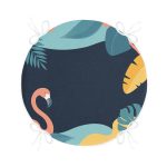 - RealHomes Yuvarlak Fermuarlı Minder - Realhomes  Renkli Zemin Üzerinde Pastel Yaprak Desenli Dijital Baskılı Modern Yuvarlak Fermuarlı Sandalye Minderi Realhomes