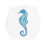 - RealHomes Yuvarlak Fermuarlı Minder - Realhomes  Beyaz Zemin Üzerinde Renkli Deniz Kestanesi Desenli Dijital Baskılı Modern Yuvarlak Fermuarlı Sandalye Minderi Realhomes