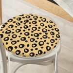 - RealHomes Yuvarlak Fermuarlı Minder - Realhomes Renkli Zemin Üzerinde Geometrik Desenli Dijital Baskılı Modern Yuvarlak Fermuarlı Sandalye Minderi Realhomes