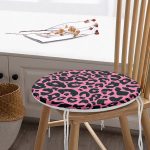 Renkli Zemin Üzerinde Geometrik Desenli Dijital Baskılı Modern Yuvarlak Fermuarlı Sandalye Minderi Realhomes