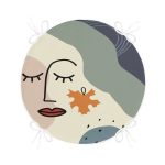 Pastel Zemin Üzerinde Onedraw Çizimli Bayan Silüeti Dijital Baskılı Modern Yuvarlak Fermuarlı Sandalye Minderi Realhomes