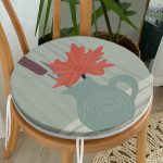 - RealHomes Yuvarlak Fermuarlı Minder - Realhomes  Pastel Zemin Üzerinde Vazo Desenli Dijital Baskılı Modern Yuvarlak Fermuarlı Sandalye Minderi Realhomes