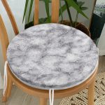 - RealHomes Yuvarlak Fermuarlı Minder - Realhomes Beyaz Zemin Üzerinde Siyah Mermer Desenli Dijital Baskılı Modern Yuvarlak Fermuarlı Sandalye Minderi Realhomes