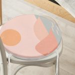 - RealHomes Yuvarlak Fermuarlı Minder - Realhomes  Pastel Zemin Üzerinde Güneş Desenli Dijital Baskılı Modern Yuvarlak Fermuarlı Sandalye Minderi Realhomes