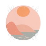 - RealHomes Yuvarlak Fermuarlı Minder - Realhomes  Pastel Zemin Üzerinde Güneş Desenli Dijital Baskılı Modern Yuvarlak Fermuarlı Sandalye Minderi Realhomes