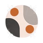 - RealHomes Yuvarlak Fermuarlı Minder - Realhomes  Renkli Zemin Üzerinde Geometrik Desenli Dijital Baskılı Modern Yuvarlak Fermuarlı Sandalye Minderi Realhomes