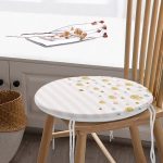 - RealHomes Yuvarlak Fermuarlı Minder - Realhomes  Beyaz Zeminde Pembe Yatay Çizgili Gold Detaylı Kalp Desenli Dijital Baskılı Modern Yuvarlak Fermuarlı Sandalye Minderi Realhomes