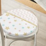 - RealHomes Yuvarlak Fermuarlı Minder - Realhomes Renkli Zemin Üzerinde Geometrik Desenli Dijital Baskılı Modern Yuvarlak Fermuarlı Sandalye Minderi Realhomes