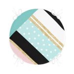 - RealHomes Yuvarlak Fermuarlı Minder - Realhomes Renkli Zemin Üzerinde Gold Detaylı Geometrik Çizimli Dijital Baskılı Modern Yuvarlak Fermuarlı Sandalye Minderi Realhomes