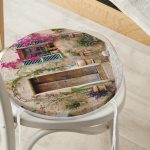 - RealHomes Yuvarlak Fermuarlı Minder - Realhomes Modern Baykuş Desen Dijital Baskılı Yuvarlak Fermuarlı Sandalye Minderi Realhomes