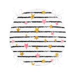 Beyaz Zeminde Siyah Çizgili Renkli Yıldız Desenli Dijital Baskılı Modern Yuvarlak Fermuarlı Sandalye Minderi Realhomes