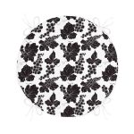 - RealHomes Yuvarlak Fermuarlı Minder - Realhomes  Beyaz Zemin Üzerinde Siyah Yaprak Desenli Dijital Baskılı Modern Yuvarlak Fermuarlı Sandalye Minderi Realhomes