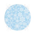 - RealHomes Yuvarlak Fermuarlı Minder - Realhomes Mavi Zemin Üzerinde Kar tanesi Desenli Dijital Baskılı Modern Yuvarlak Fermuarlı Sandalye Minderi Realhomes