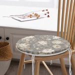 - RealHomes Yuvarlak Fermuarlı Minder - Realhomes  Renkli Zemin Üzerinde Gül Desenli Dijital Baskılı Modern Yuvarlak Fermuarlı Sandalye Minderi Realhomes