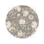 - RealHomes Yuvarlak Fermuarlı Minder - Realhomes  Renkli Zemin Üzerinde Gül Desenli Dijital Baskılı Modern Yuvarlak Fermuarlı Sandalye Minderi Realhomes