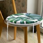 - RealHomes Yuvarlak Fermuarlı Minder - Realhomes  Yaprak Desen Dijital Baskılı Yuvarlak Fermuarlı Sandalye Minderi Realhomes