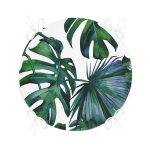 - RealHomes Yuvarlak Fermuarlı Minder - Realhomes  Yaprak Desen Dijital Baskılı Yuvarlak Fermuarlı Sandalye Minderi Realhomes