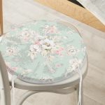 - RealHomes Yuvarlak Fermuarlı Minder - Realhomes  Renkli Zemin Üzerinde Çiçek Desenli Dijital Baskılı Modern Yuvarlak Fermuarlı Sandalye Minderi Realhomes