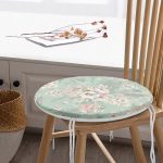 - RealHomes Yuvarlak Fermuarlı Minder - Realhomes  Renkli Zemin Üzerinde Çiçek Desenli Dijital Baskılı Modern Yuvarlak Fermuarlı Sandalye Minderi Realhomes