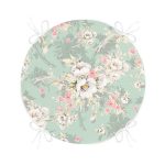 - RealHomes Yuvarlak Fermuarlı Minder - Realhomes  Renkli Zemin Üzerinde Çiçek Desenli Dijital Baskılı Modern Yuvarlak Fermuarlı Sandalye Minderi Realhomes