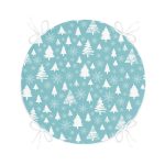 Renkli Zemin Üzerinde Yılbaşı Desenli Dijital Baskılı Modern Yuvarlak Fermuarlı Sandalye Minderi Realhomes