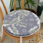 - RealHomes Yuvarlak Fermuarlı Minder - Realhomes Renkli Zemin Üzerinde Kar tanesi Desenli Dijital Baskılı Modern Yuvarlak Fermuarlı Sandalye Minderi Realhomes