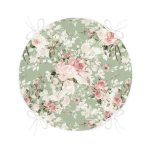 - RealHomes Yuvarlak Fermuarlı Minder - Realhomes  Renkli Zemin Üzerinde Beyaz Çiçek Desenli Dijital Baskılı Modern Yuvarlak Fermuarlı Sandalye Minderi Realhomes