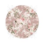 - RealHomes Yuvarlak Fermuarlı Minder - Realhomes  Renkli Zemin Üzerinde Beyaz Çiçek Desenli Dijital Baskılı Modern Yuvarlak Fermuarlı Sandalye Minderi Realhomes