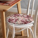 - RealHomes Yuvarlak Fermuarlı Minder - Realhomes  Renkli Zemin Üzerinde Çiçek Desenli Dijital Baskılı Modern Yuvarlak Fermuarlı Sandalye Minderi Realhomes