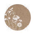 Renkli Zemin Üzerinde Beyaz Çiçek Desenli Dijital Baskılı Modern Yuvarlak Fermuarlı Sandalye Minderi Realhomes