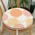 Soyut Çiçek Yaprakları Figürlü Dijital Baskılı Modern Yuvarlak Fermuarlı Sandalye Minderi Realhomes