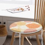 Soyut Çiçek Yaprakları Figürlü Dijital Baskılı Modern Yuvarlak Fermuarlı Sandalye Minderi Realhomes