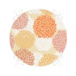 Soyut Çiçek Yaprakları Figürlü Dijital Baskılı Modern Yuvarlak Fermuarlı Sandalye Minderi Realhomes