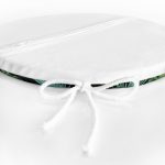 Siyah Zemin Üzerinde Yeşil Yaprak Desenli Dijital Baskılı Modern Yuvarlak Fermuarlı Sandalye Minderi Realhomes