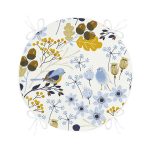 - RealHomes Yuvarlak Fermuarlı Minder - Realhomes Beyaz Zemin Üzerinde Renkli Çiçek Desenli Dijital Baskılı Modern Yuvarlak Fermuarlı Sandalye Minderi Realhomes