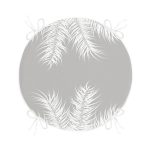 - RealHomes Yuvarlak Fermuarlı Minder - Realhomes Pastel Zemin Üzerinde Beyaz Yaprak Desenli Dijital Baskılı Modern Yuvarlak Fermuarlı Sandalye Minderi Realhomes