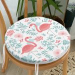 - RealHomes Yuvarlak Fermuarlı Minder - Realhomes Modern Flamingo Desenli Dijital Baskılı Yuvarlak Fermuarlı Sandalye Minderi Realhomes