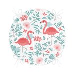 - RealHomes Yuvarlak Fermuarlı Minder - Realhomes Modern Flamingo Desenli Dijital Baskılı Yuvarlak Fermuarlı Sandalye Minderi Realhomes