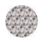 - RealHomes Yuvarlak Fermuarlı Minder - Realhomes  Pastel Zemin Üzerinde Yaprak Desenli Dijital Baskılı Modern Yuvarlak Fermuarlı Sandalye Minderi Realhomes