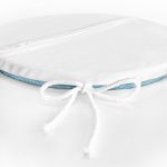 Mavi Zemin Kar Ve Çam Ağacı Figürlü Dijital Baskılı Modern Yuvarlak Fermuarlı Sandalye Minderi Realhomes