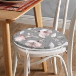 - RealHomes Yuvarlak Fermuarlı Minder - Realhomes  Pastel Zemin Üzerinde Renkli Çiçek Desenli Dijital Baskılı Modern Yuvarlak Fermuarlı Sandalye Minderi Realhomes