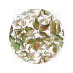 - RealHomes Yuvarlak Fermuarlı Minder - Realhomes  Beyaz Zemin Üzerinde Sonbahar Yaprak Desenli Dijital Baskılı Modern Yuvarlak Fermuarlı Sandalye Minderi Realhomes