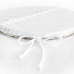 - RealHomes Yuvarlak Fermuarlı Minder - Realhomes  Beyaz Zemin Üzerinde Sonbahar Yaprak Desenli Dijital Baskılı Modern Yuvarlak Fermuarlı Sandalye Minderi Realhomes