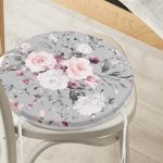 - RealHomes Yuvarlak Fermuarlı Minder - Realhomes Renkli Zemin Üzerinde Çiçek Desenli Dijital Baskılı Modern Yuvarlak Fermuarlı Sandalye Minderi Realhomes
