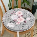 - RealHomes Yuvarlak Fermuarlı Minder - Realhomes Renkli Zemin Üzerinde Çiçek Desenli Dijital Baskılı Modern Yuvarlak Fermuarlı Sandalye Minderi Realhomes